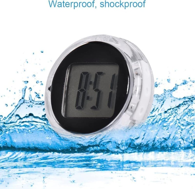 aoukoslt Mini Motorcycle Clocks, Stick On Car, Waterproof Stick-On Motorbike Mount Watch Digital Clocks, Mini Car Vent Stick-On Clock Watch for Dashboard Boat Bike Home, Automotive Replacement Clocks - Image 5